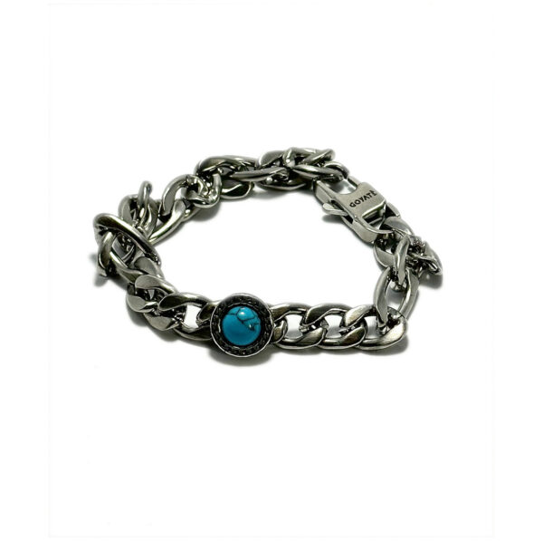 Bracciale a fascie con resina blu al centro